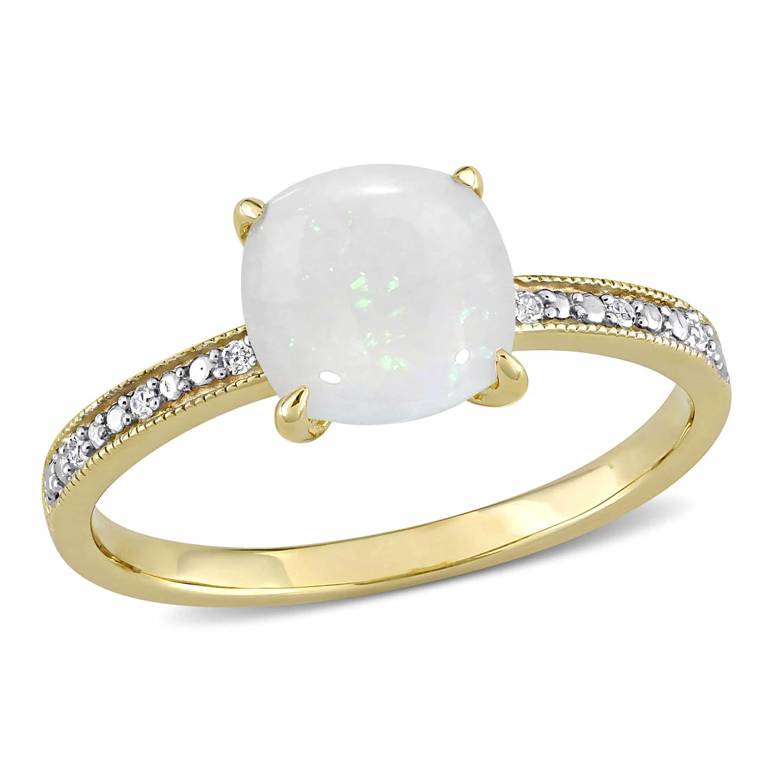 Outlet ๐ Mimi & Max 1 1/3 CT TGW Opal and Diamond Accent Milgrain Solitaire Engagement Ring in 10K Yellow Gold for ๐ฉ women โค๏ธ 3 Outlet ๐ Mimi & Max 1 1/3 CT TGW Opal and Diamond Accent Milgrain Solitaire Engagement Ring in 10K Yellow Gold for ๐ฉ women โค๏ธ