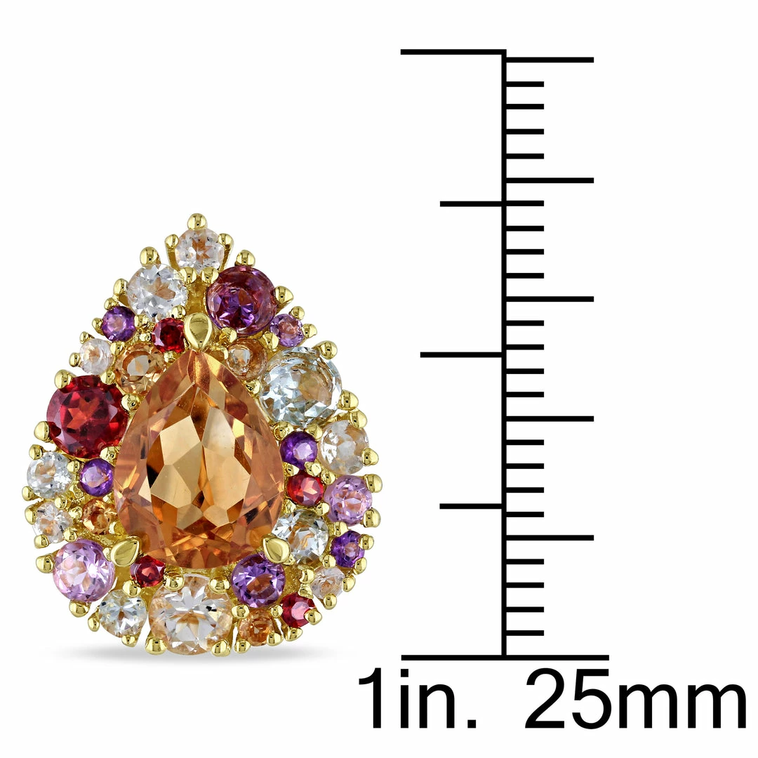 Wholesale 🔔 Mimi & Max 6 CT TGW Multi Gemstone Teardrop Earrings in Yellow Plated Sterling Silver for 👩 women 😉 4 Wholesale 🔔 Mimi & Max 6 CT TGW Multi Gemstone Teardrop Earrings in Yellow Plated Sterling Silver for 👩 women 😉 - Image 2