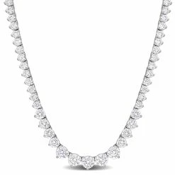 Promo 🤩 Mimi & Max 27 CT TGW Cubic Zirconia Tennis Necklace in Sterling Silver for 👩 women 😍