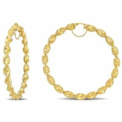 Cheap 👏 Mimi & Max 74 MM Twisted Hoop Earrings in 14K Yellow Gold for 👩 women 👍