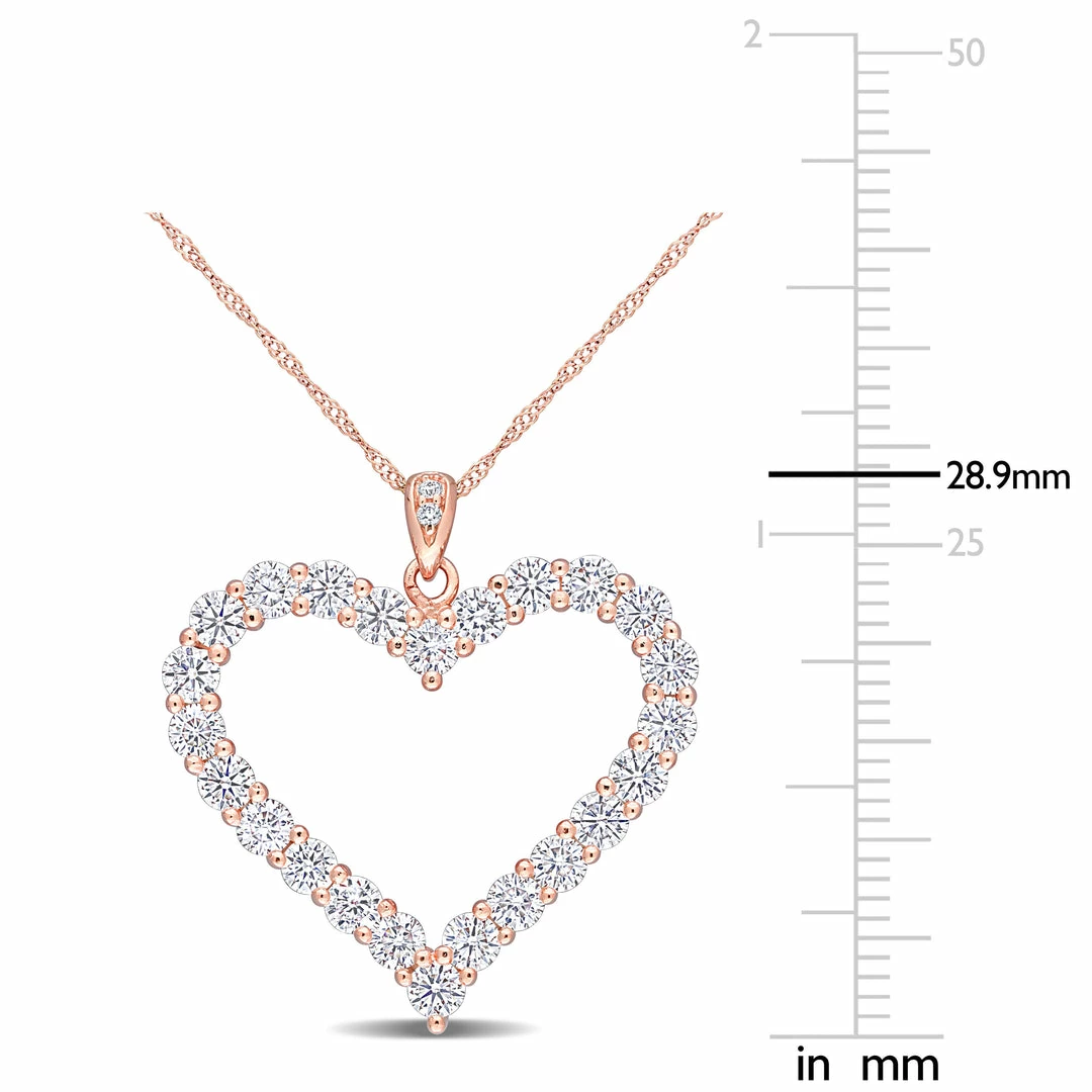 Hot Sale ⭐ Mimi & Max 2 2/5 CT DEW Created Moissanite Heart Pendant with Chain in Rose Gold Plated Sterling Silver for 👩 women 🌟 4 Hot Sale ⭐ Mimi & Max 2 2/5 CT DEW Created Moissanite Heart Pendant with Chain in Rose Gold Plated Sterling Silver for 👩 women 🌟 - Image 2