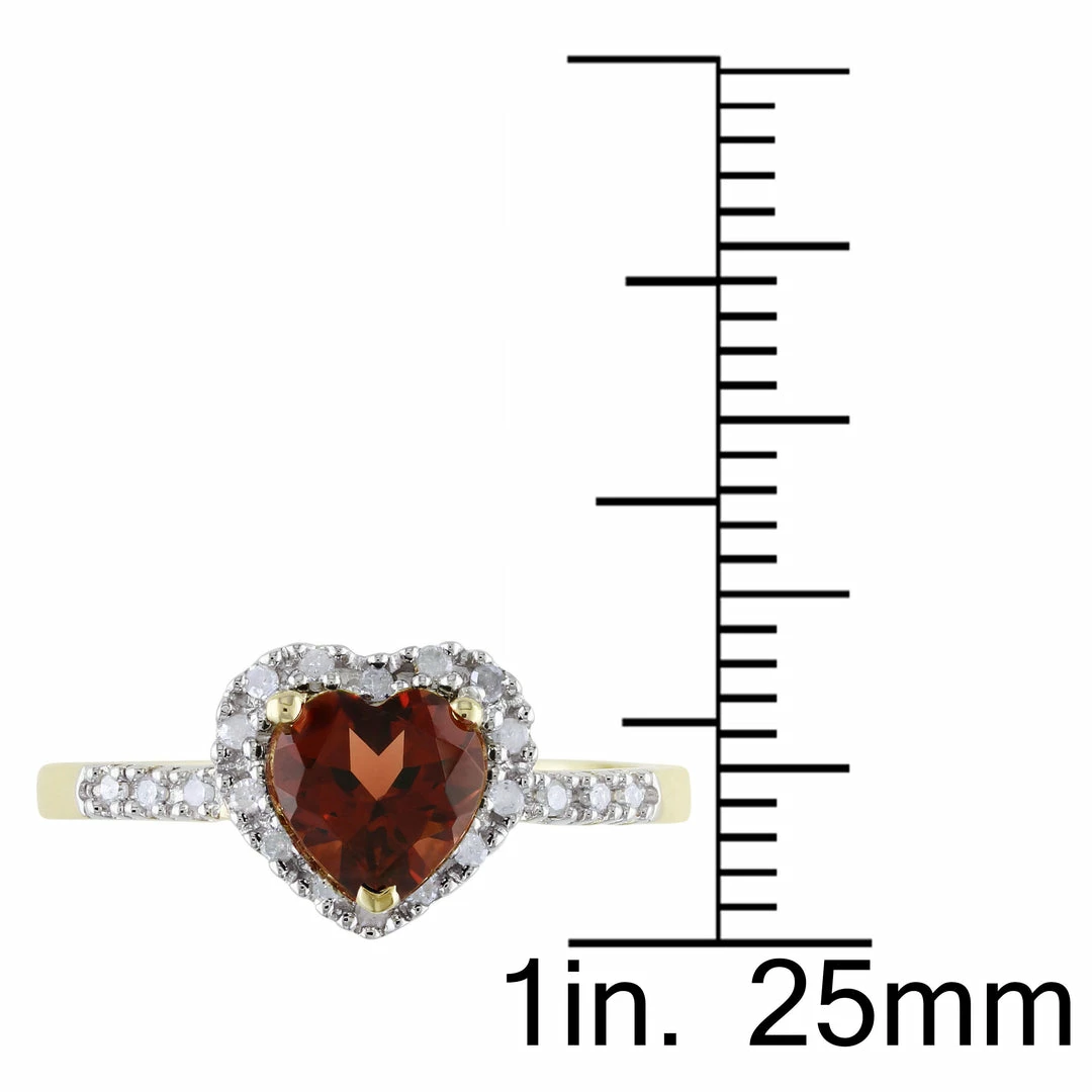 Coupon 💯 Mimi & Max Halo Heart Shaped Garnet Ring with 1/10 CT TW Diamonds in 10k Yellow Gold for 👩 women 🎉 5 Coupon 💯 Mimi & Max Halo Heart Shaped Garnet Ring with 1/10 CT TW Diamonds in 10k Yellow Gold for 👩 women 🎉 - Image 3