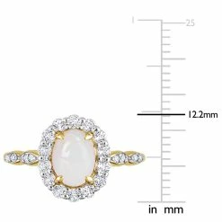 Best deal ❤️ Mimi & Max 1 1/2 CT TGW Oval Shape Opal and White Topaz and Diamond Accent Halo Ring in 14K Yellow Gold for 👩 women 🎁 -Mimi & Max Shop d14895ec98e8496396cdedee0d78ffe8 22be4b46 ad26 42b2 a22a fdcb3a73487b 1080x