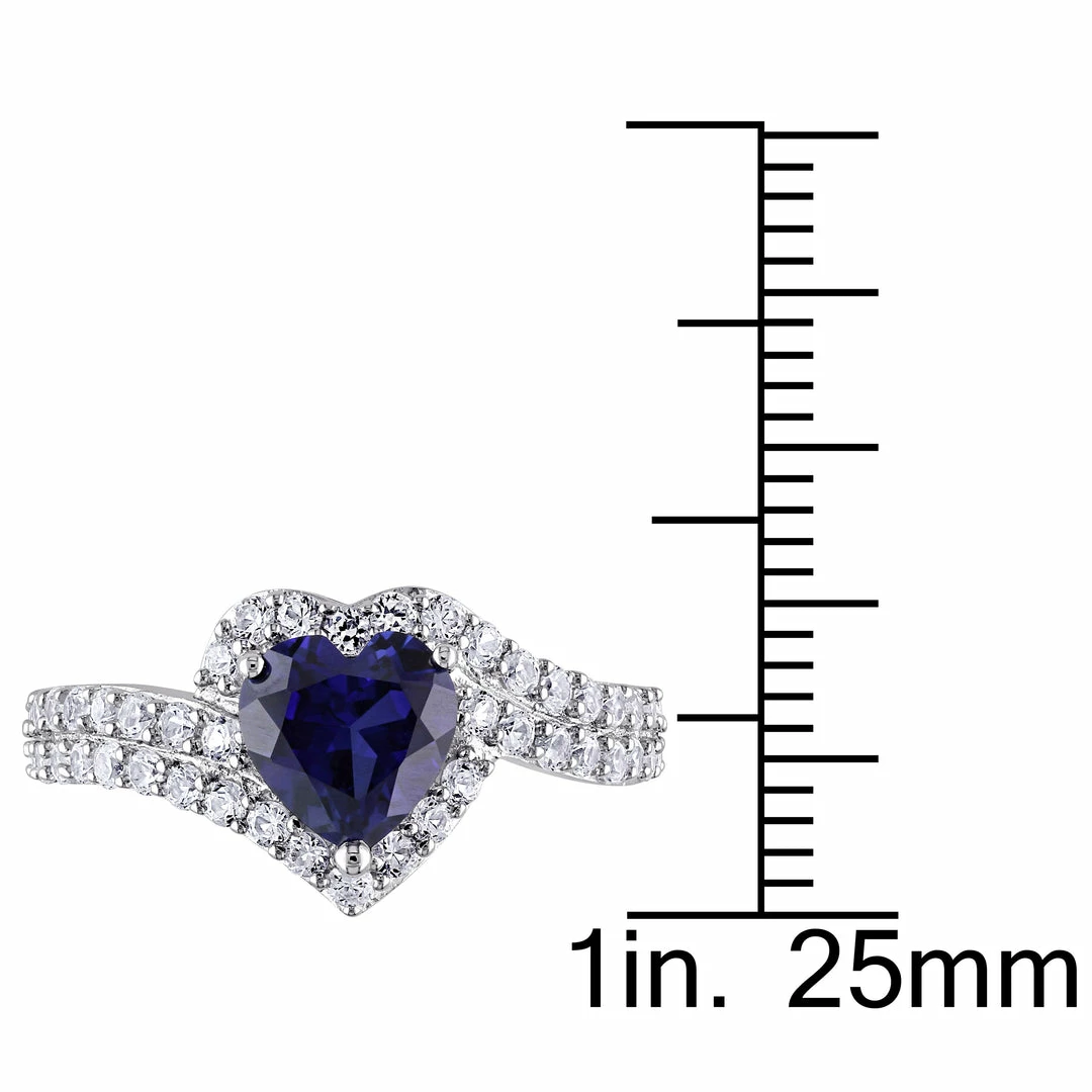 Cheap ๐ Mimi & Max 2 3/4 CT TGW Created Blue and Created White Sapphire Heart Halo Double Row Ring in Sterling Silver for ๐ฉ women โค๏ธ 5 Cheap ๐ Mimi & Max 2 3/4 CT TGW Created Blue and Created White Sapphire Heart Halo Double Row Ring in Sterling Silver for ๐ฉ women โค๏ธ - Image 3