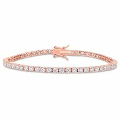 Flash Sale 👍 Mimi & Max 5 1/10 CT DEW Created Moissanite Tennis Bracelet in Rose Gold Plated Sterling Silver for 👩 women 🎉