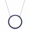 Promo 🔔 Mimi & Max 1 3/4 CT TGW Created Blue Sapphire Open Circle Pendant with Chain in 10K White Gold for 👩 women 🎉 -Mimi & Max Shop d83134395703462f990927487bd63902 1080x