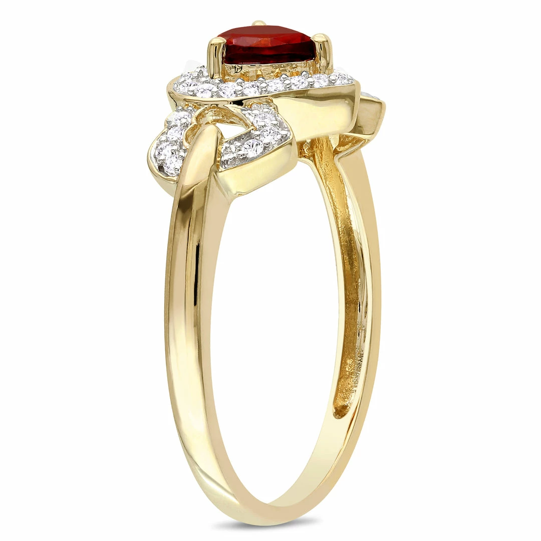Outlet ๐ Mimi & Max Garnet Triple Heart Ring with 1/8 CT TW Diamonds in 10k Yellow Gold for ๐ฉ women ๐ 6 Outlet ๐ Mimi & Max Garnet Triple Heart Ring with 1/8 CT TW Diamonds in 10k Yellow Gold for ๐ฉ women ๐ - Image 4
