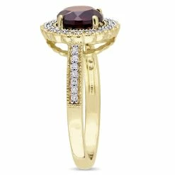 Promo ⭐ Mimi & Max 1/8 CT TW Diamond and Garnet Halo Ring in Yellow Plated Sterling Silver for 👩 women 🎉 -Mimi & Max Shop dbc1d75f033341b1ba7eaffc6e837f1f 55ebf15a c483 41ba aa77 7455e5152a30 1080x