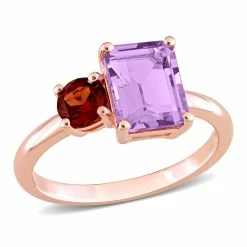 Top 10 💯 Mimi & Max 2 4/5 CT TGW Octagon Amethyst and Garnet Ring in Rose Gold Plated Sterling Silver for 👩 women 🛒