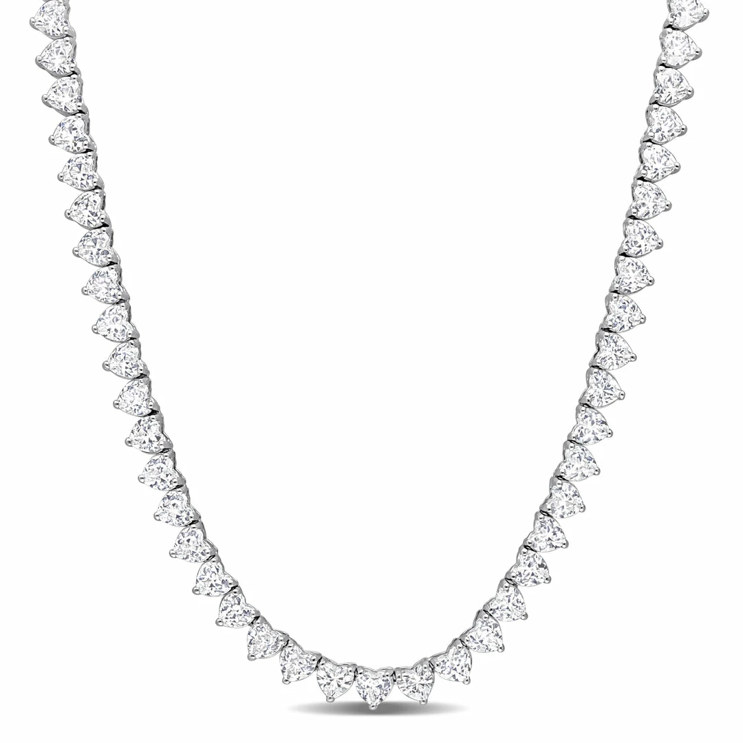 Budget 🔥 Mimi & Max 31 1/2 CT TGW Created White Sapphire Tennis Necklace in Sterling Silver for 👩 women 🎉 3 Budget 🔥 Mimi & Max 31 1/2 CT TGW Created White Sapphire Tennis Necklace in Sterling Silver for 👩 women 🎉