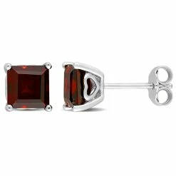 Top 10 🤩 Mimi & Max 2 1/2 CT TGW Princess Cut Garnet Stud Earrings in Sterling Silver for 👩 women 🌟