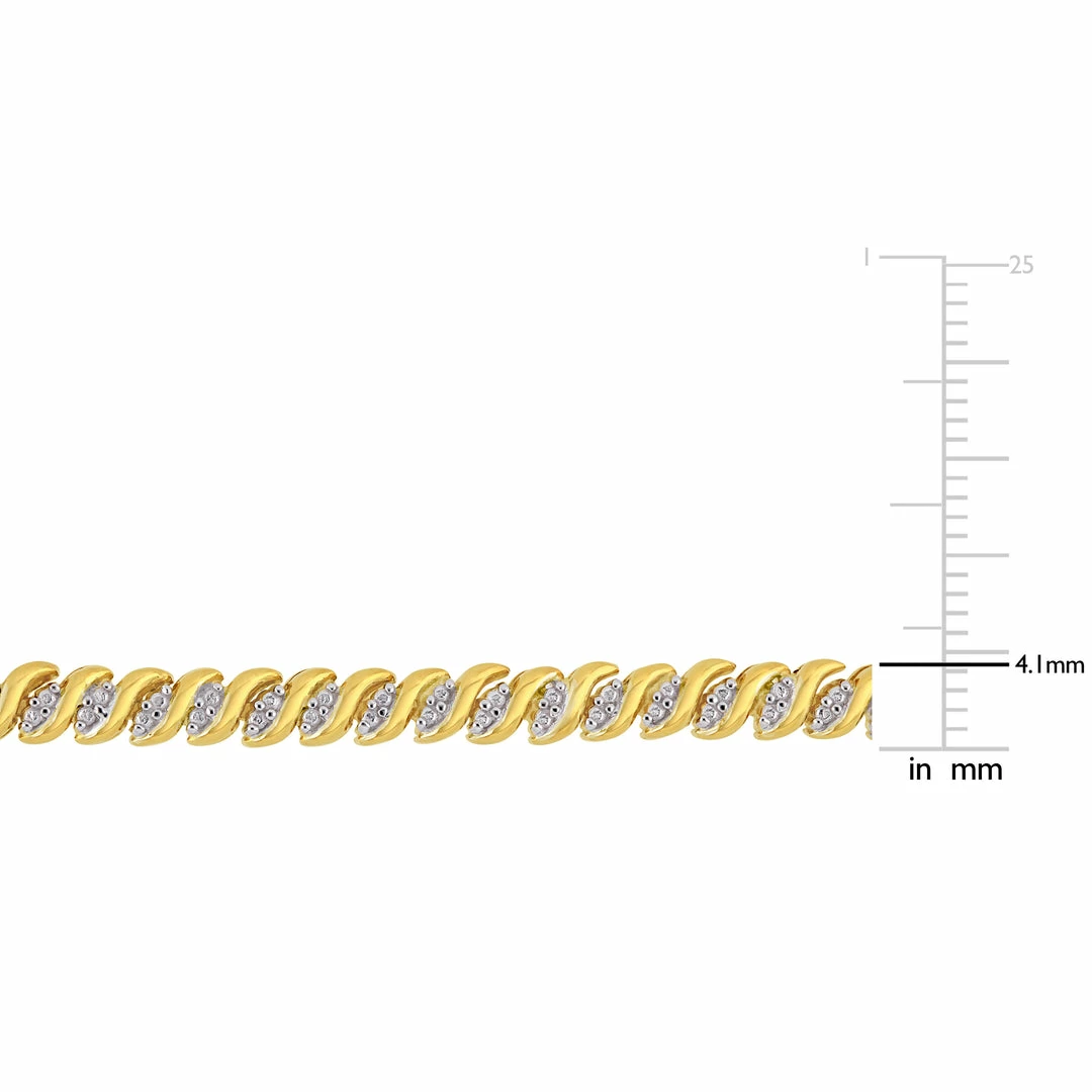 Discount 😉 Mimi & Max 1 CT TW Diamond S-Link Tennis Necklace in Yellow Plated Sterling Silver for 👩 women 😍 5 Discount 😉 Mimi & Max 1 CT TW Diamond S-Link Tennis Necklace in Yellow Plated Sterling Silver for 👩 women 😍 - Image 3