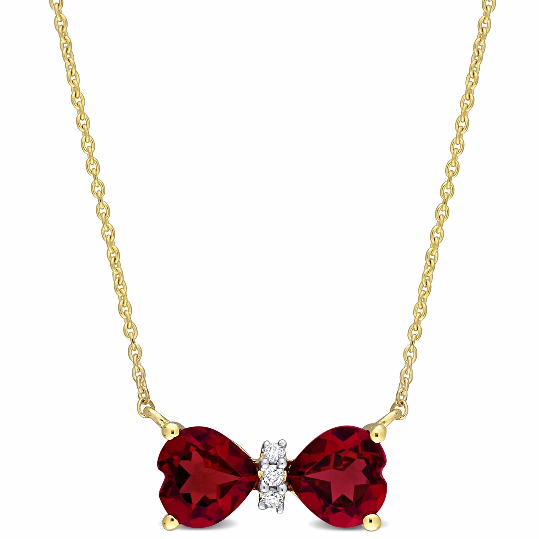 Wholesale ๐ Mimi & Max 1 CT TGW Garnet and Diamod Accent Bow Necklace in 10k Yellow Gold for ๐ฉ women ๐ 3 Wholesale ๐ Mimi & Max 1 CT TGW Garnet and Diamod Accent Bow Necklace in 10k Yellow Gold for ๐ฉ women ๐