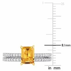 Wholesale ⭐ Mimi & Max 1 1/8 CT TGW Octagon Citrine and 3/8 CT TW Diamond Bridal Ring Set in 14k 2-Tone White and Yellow Gold for 👩 women ✔️ -Mimi & Max Shop eb6a289f14af4e38a81bc7be7bcbf50a 3b414c84 8652 4ec7 98c0 f426702b627c 1080x