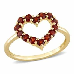 Outlet 🛒 Mimi & Max 4/5ct TGW Garnet Heart Ring in 10k Yellow Gold for 👩 women 😉