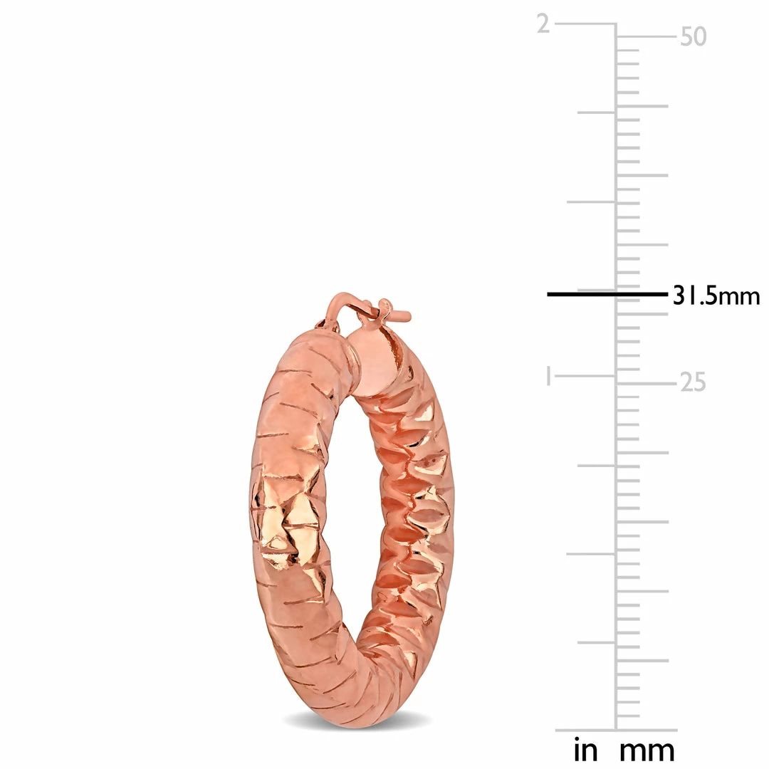 Budget ๐คฉ Mimi & Max 31.5 MM Diamond Cut Hoop Earrings in Rose Plated Sterling Silver for ๐ฉ women ๐คฉ 4 Budget ๐คฉ Mimi & Max 31.5 MM Diamond Cut Hoop Earrings in Rose Plated Sterling Silver for ๐ฉ women ๐คฉ - Image 2