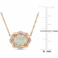 Wholesale 🌟 Mimi & Max 3/4 CT TGW Ethiopian Blue Opal and 1/10 CT TW Diamond Interlaced Halo Necklace 10K Rose Gold for 👩 women 👏 -Mimi & Max Shop f2f1d17ed08040b5801af151a61fba2f 1f793695 f32d 4476 a7ce 639ed9846f16 1080x