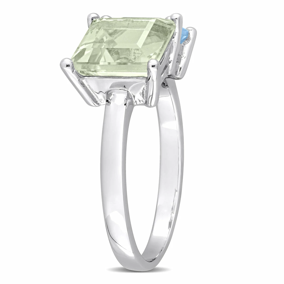 Wholesale ๐ฅฐ Mimi & Max 3 3/4 CT TGW Square Green Quartz and Sky Blue Topaz Ring in Sterling Silver for ๐ฉ women ๐ 4 Wholesale ๐ฅฐ Mimi & Max 3 3/4 CT TGW Square Green Quartz and Sky Blue Topaz Ring in Sterling Silver for ๐ฉ women ๐ - Image 2