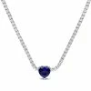 Promo ⭐ Mimi & Max 18 CT TGW Heart Shaped Created Blue Sapphire and Created White Sapphire Tennis Necklace in Sterling Silver for 👩 women ✔️ -Mimi & Max Shop f9b717d45d064f48a35cff85fe321f7b 1080x