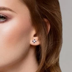 Flash Sale 🌟 Mimi & Max 1 3/5 C TGW Blue and White Sapphire Floral Stud Earrings in 14KWhite Gold for 👩 women 🎉 -Mimi & Max Shop fa014933499c4d269dd414ff62f9afba 1080x