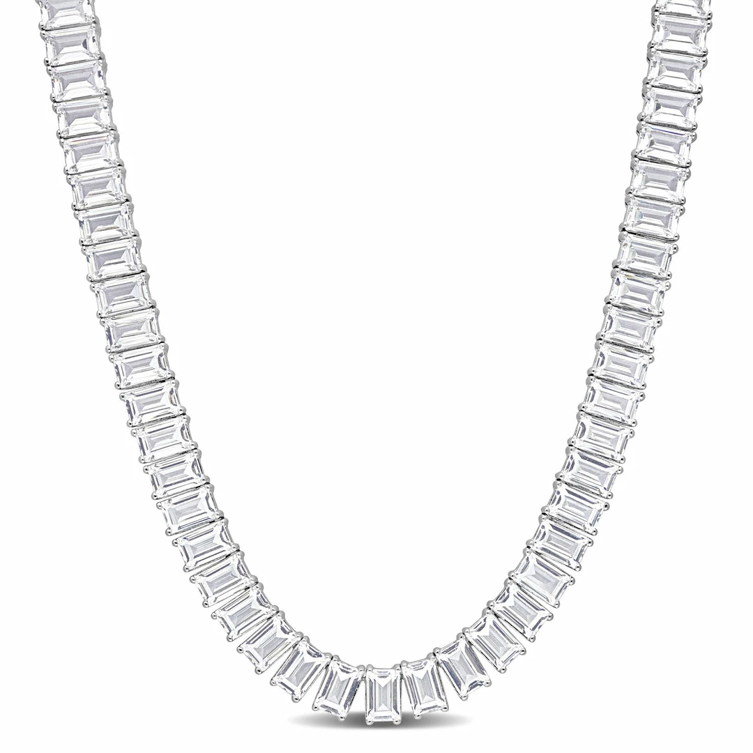 Deals โจ Mimi & Max 73 1/2 CT TGW Created White Sapphire Tennis Necklace in Sterling Silver for ๐ฉ women ๐ 3 Deals โจ Mimi & Max 73 1/2 CT TGW Created White Sapphire Tennis Necklace in Sterling Silver for ๐ฉ women ๐