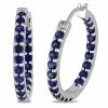 Promo ⭐ Mimi & Max 3.6 CT TGW Created Blue Sapphire Inside Outside Hoop Earrings in Sterling Silver for 👩 women ✨ -Mimi & Max Shop fca5e460769b41b98740183360bd00fb 1080x
