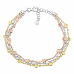 Buy 🥰 Mimi & Max Multi-Strand Bracelet in 3-Tone 18k Gold Plated Sterling Silver for 👩 women 🛒