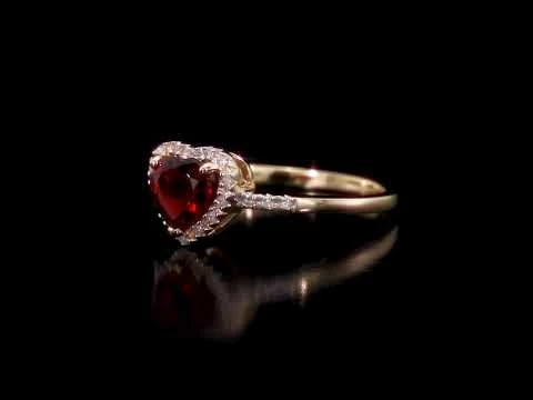 Coupon 💯 Mimi & Max Halo Heart Shaped Garnet Ring with 1/10 CT TW Diamonds in 10k Yellow Gold for 👩 women 🎉 7 Coupon 💯 Mimi & Max Halo Heart Shaped Garnet Ring with 1/10 CT TW Diamonds in 10k Yellow Gold for 👩 women 🎉 - Image 5