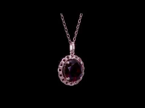 Discount ๐ Mimi & Max 3 CT TGW Garnet Halo Pendant with Chain in Rose Plated Sterling Silver for ๐ฉ women ๐ฏ 8 Discount ๐ Mimi & Max 3 CT TGW Garnet Halo Pendant with Chain in Rose Plated Sterling Silver for ๐ฉ women ๐ฏ - Image 6