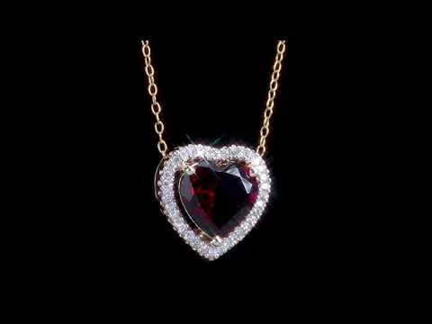 Best deal 😉 Mimi & Max 3 4/5 CT TGW Garnet and 1/5 TW Diamond Halo Heart Necklace with Chain in Yellow Plated Sterling Silver for 👩 women 🌟 8 Best deal 😉 Mimi & Max 3 4/5 CT TGW Garnet and 1/5 TW Diamond Halo Heart Necklace with Chain in Yellow Plated Sterling Silver for 👩 women 🌟 - Image 6