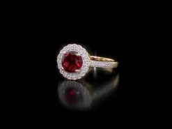 Promo ⭐ Mimi & Max 1/8 CT TW Diamond and Garnet Halo Ring in Yellow Plated Sterling Silver for 👩 women 🎉 -Mimi & Max Shop hqdefault ed99586d 1746 427d b80e 2eb19345faac 1080x